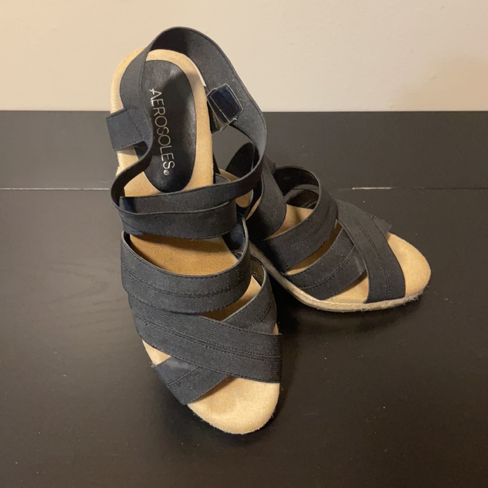 Gently worn black espadrilles